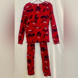 GAP & Marvel Red/Black Spiderman Holiday Kids Pajama Set  Size 8-9